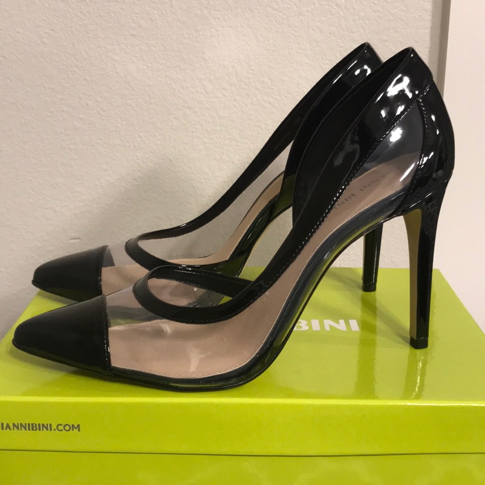 Gianni Bini Patent Leather and Clear Pumps